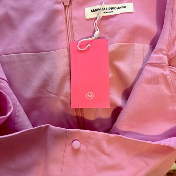 New AMANDA UPRICHARD Pink Holland Dress Flutter Sleeve Size XS NWT - Picture 16 of 16